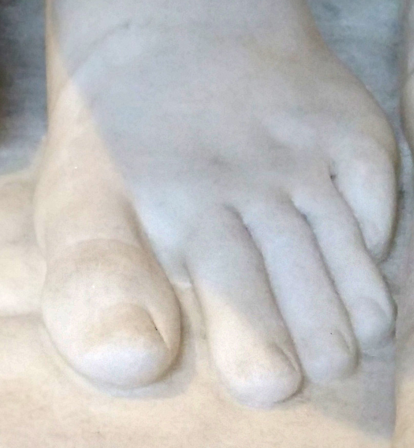 Satyre et Bacchante (1834), longer second toe